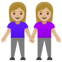 Google (Android 12L)  👭🏼  Women Holding Hands: Medium-light Skin Tone Emoji