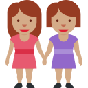Twitter (Twemoji 14.0)  👭🏽  Women Holding Hands: Medium Skin Tone Emoji