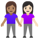 Google (Android 12L)  👩🏽‍🤝‍👩🏻  Women Holding Hands: Medium Skin Tone, Light Skin Tone Emoji