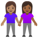 Google (Android 12L)  👩🏽‍🤝‍👩🏾  Women Holding Hands: Medium Skin Tone, Medium-dark Skin Tone Emoji