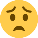 Twitter (Twemoji 14.0)  😟  Worried Face Emoji