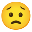 Google (Android 12L)  😟  Worried Face Emoji
