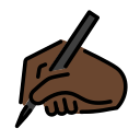 OpenMoji 13.1  ✍🏿  Writing Hand: Dark Skin Tone Emoji