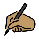 OpenMoji 13.1  ✍🏽  Writing Hand: Medium Skin Tone Emoji