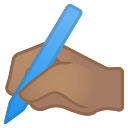 Google (Android 12L)  ✍🏽  Writing Hand: Medium Skin Tone Emoji